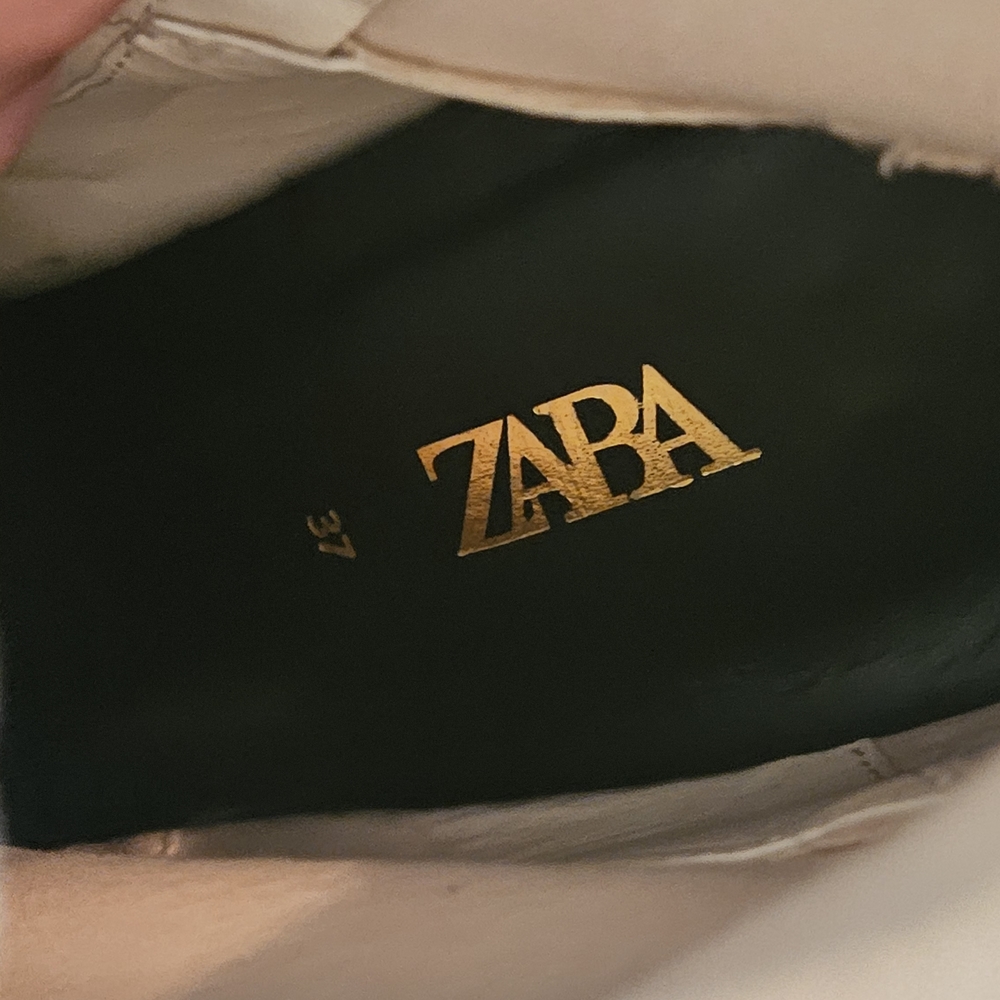 ZARA Cream/ivory Gold Stiletto Heeled Zip Booties. 3.75". Size US 6.5 - Picture 11 of 15